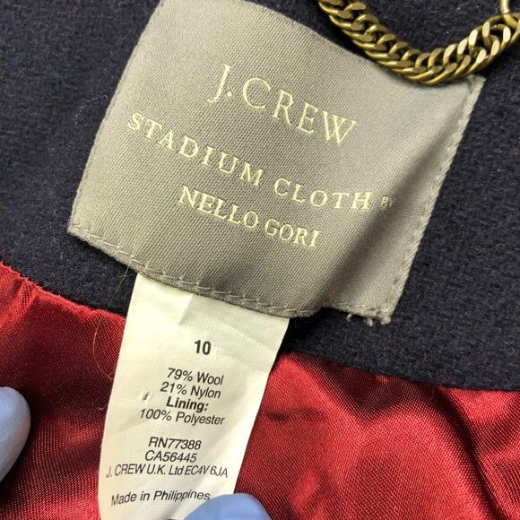 J. Crew 10 Stadium Cloth Nello Gori Wool Double Breasted Gold Button Jacket - Picture 15 of 16